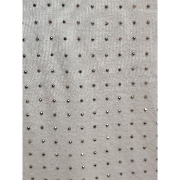 Joseph A L Womens Top Cream Long Sleeve Rhinestone Puff Shoulder Embellished - Picture 6 of 11